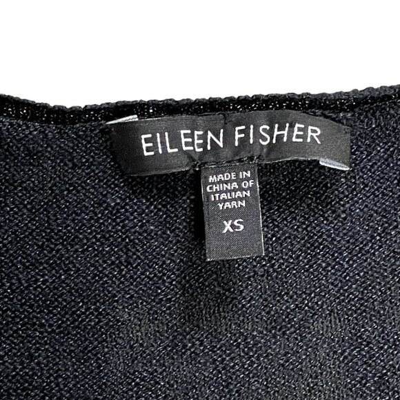 Eilleen Fisher Black Dress Size XSmall Asymmetrical Dress - Picture 4 of 15